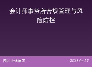 会计师事务所合规管理与风险防控